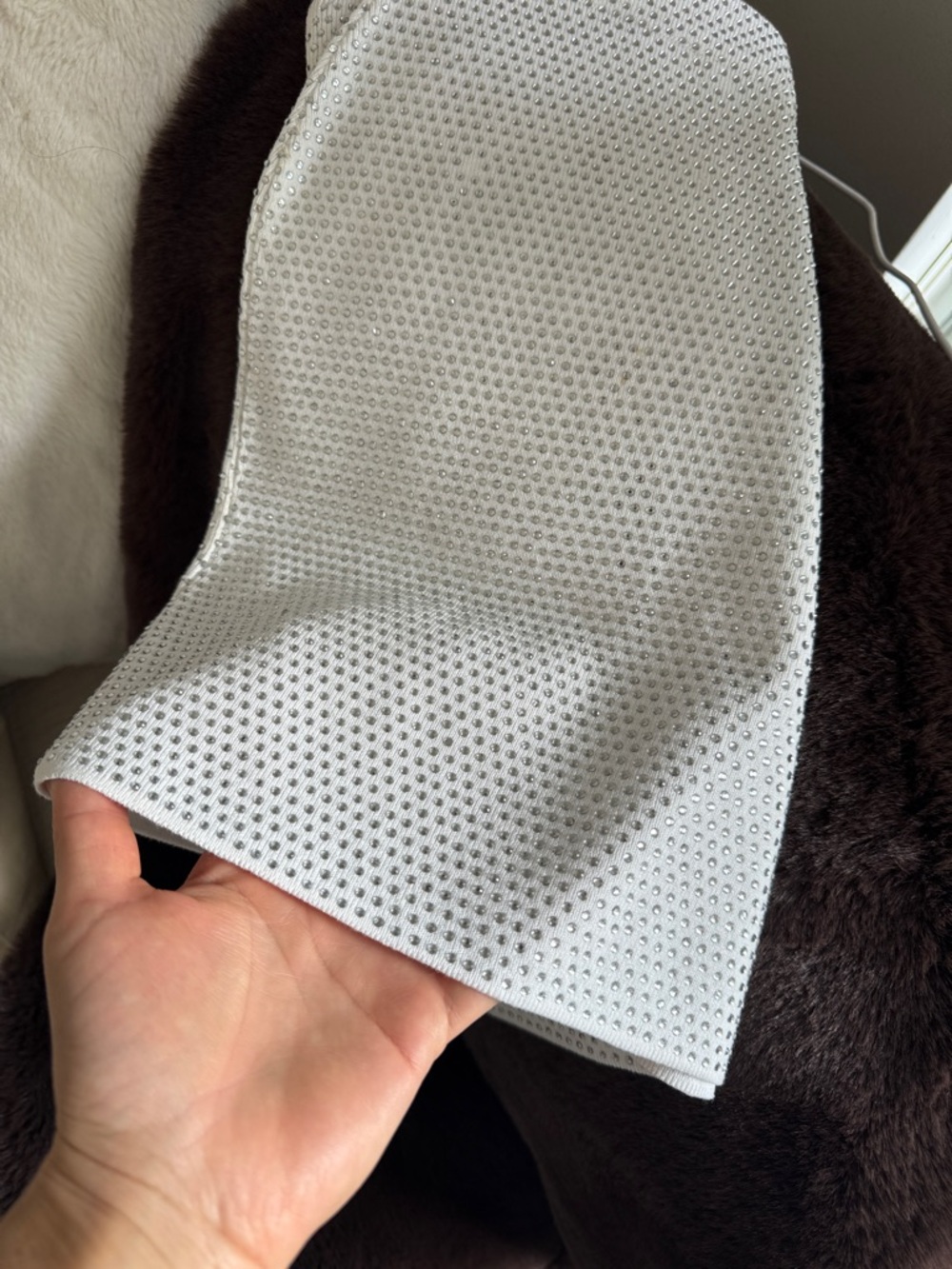 Zara Rhinestones White Eyelet Mini Skirt festival outfit size S - Picture 8 of 8